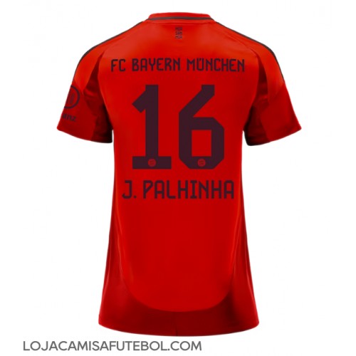 Camisa de Futebol Bayern Munich Joao Palhinha #16 Equipamento Principal Mulheres 2024-25 Manga Curta